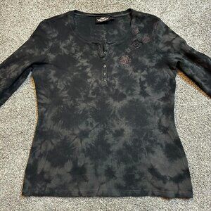 Vintage Y2k Baby Doll‎ Biker Harley Davidson punk grunge tshirt